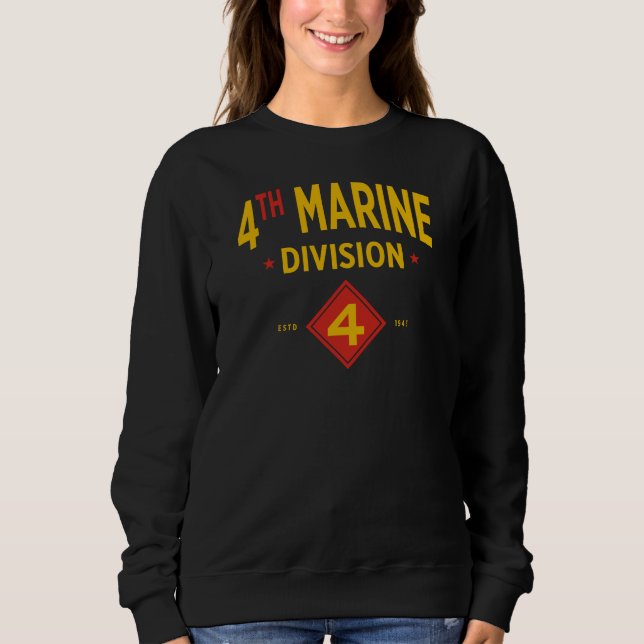 4th Marine Division United States Military Women Sweatshirt (Front)