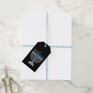 4th Night of Hanukkah Glitter Gift Tags