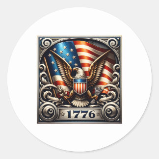 4th of July 1776 Independence Day Classic Round Sticker