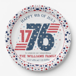 4th of July 1776 Independence Day Party Paper Plate
