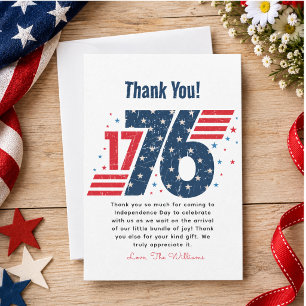 4th of July 1776 Independence Day Thank You Card
