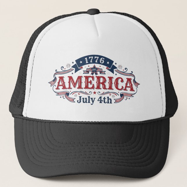 4th of July 1776  Trucker Hat (Front)