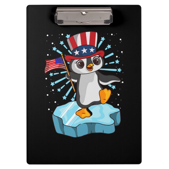 4th Of July 2021 Penguin Clipboard (Front)