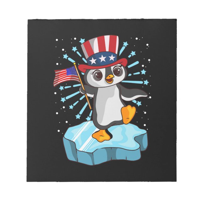 4th Of July 2021 Penguin Notepad (Front)