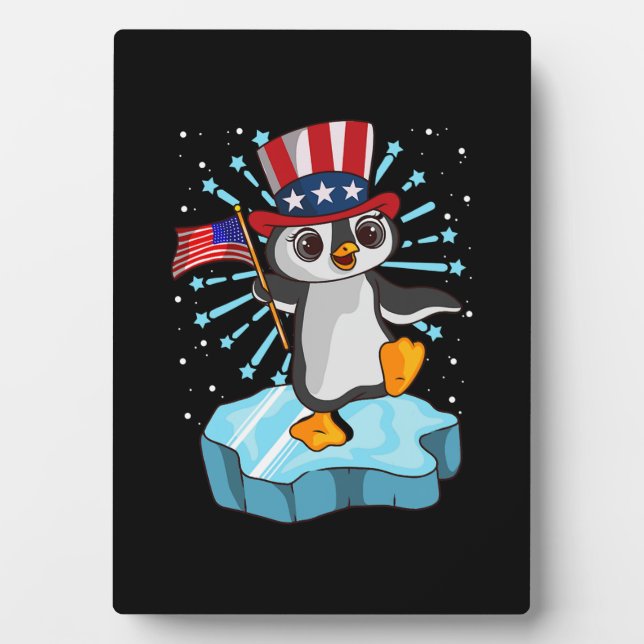 4th Of July 2021 Penguin Plaque (Front)