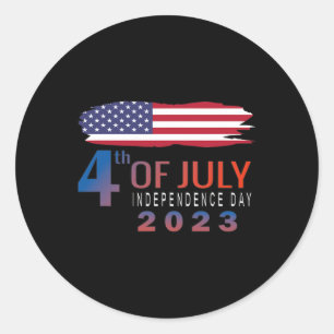 4th Of July 2023 Shirt Independence Day Patriotic  Classic Round Sticker