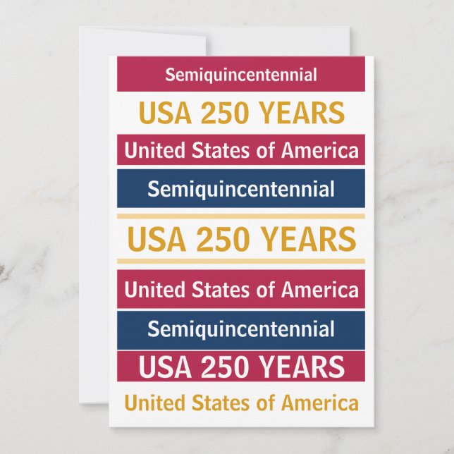 4th of July 2026 USA 250 Years Semiquincentennial  Invitation (Front)