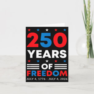 4th of July 250 Year Anniversary USA Flag America Card