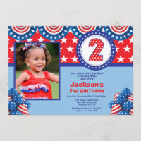 4th of July 2nd Second Birthday Invitation