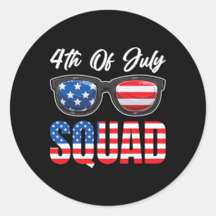 4th Of July 4th Of July Squad American Flag  Classic Round Sticker