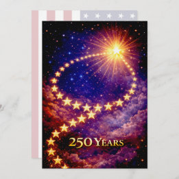 4th of July 50 Stars 250 Years USA BBQ Party Invitation