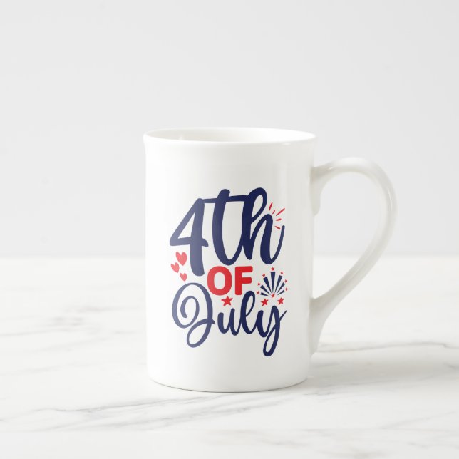 4th of July-68826 Bone China Mug (Right)