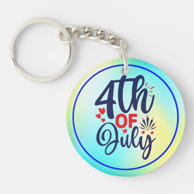 4th of July-68826 Key Ring (Front)