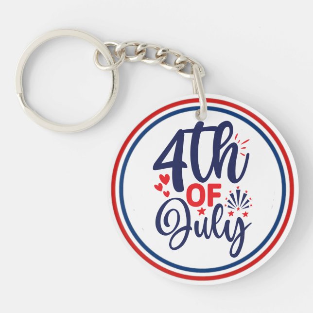 4th of July-68826 Key Ring (Front)