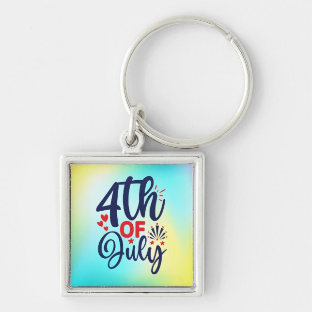 4th of July-68826 Key Ring (Front)