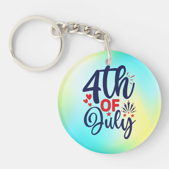 4th of July-68826 Key Ring (Front)