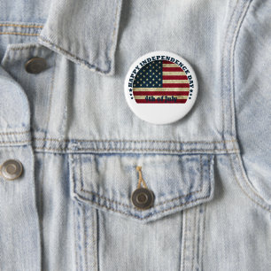 4th of july 6 cm round badge