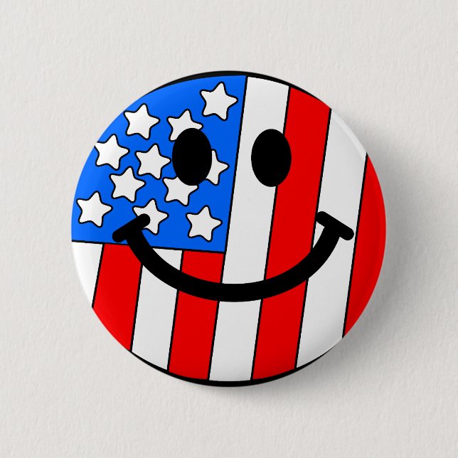 4th of July 6 Cm Round Badge (Front)