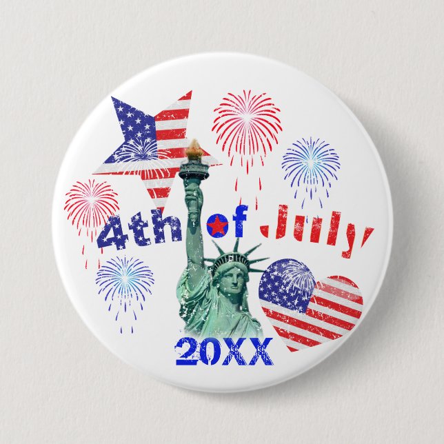 4th of July 7.5 Cm Round Badge (Front)