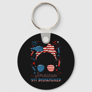 4th Of July 911 Dispatcher American Flag 911 Opera Key Ring
