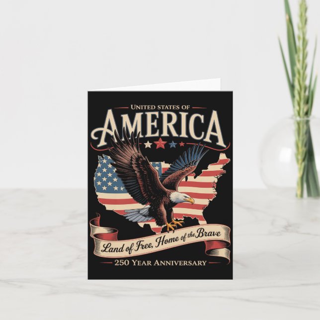 4th of July AAAmerican Flag 1776 Card (Front)