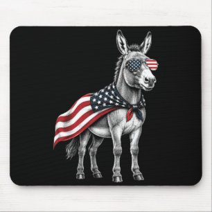 4th Of July Aamerican Flag Patriotic Farm Animal Mouse Pad