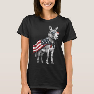 4th Of July Aamerican Flag Patriotic Farm Animal T-Shirt