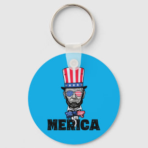 4th Of July Abe Lincoln America Bzr Funny Kids Key Ring