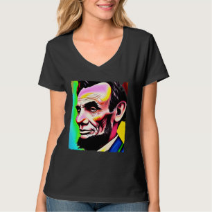 4th of July Abraham Lincoln Art Painting T-Shirt
