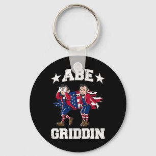 4th Of July Abraham Lincoln Griddy Abe Griddin Key Ring