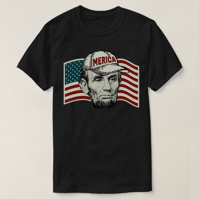4th of july abraham merica T-Shirt (Design Front)