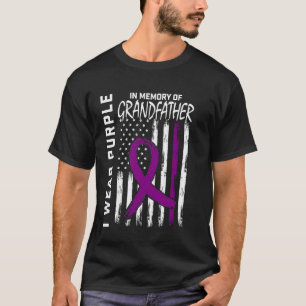 4th of July Alzheimers Awareness Grandfather Ameri T-Shirt