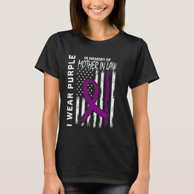4th of July Alzheimers Awareness Mother In Law Ame T-Shirt (Front)
