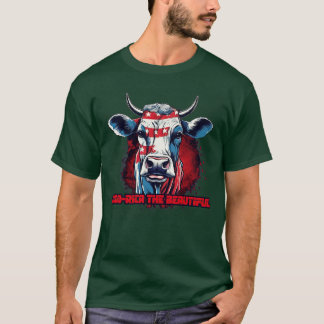 4th of July America Cow USA Flag Pattern Moorica t T-Shirt