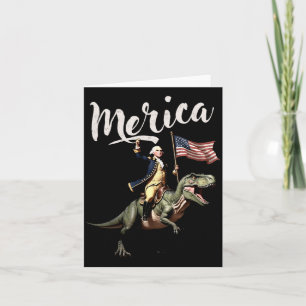 4th Of July America Founding Father Riding A Card