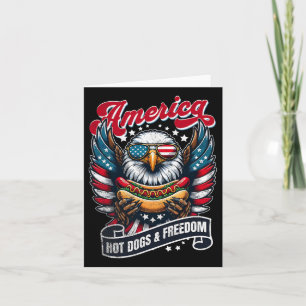 4th Of July America Hot Dogs And Freedom Eagle Pat Card