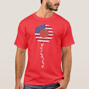 4th Of July America Sunflower US Patriotic America T-Shirt