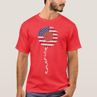 4th Of July America Sunflower US Patriotic America T-Shirt