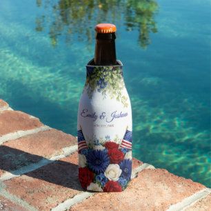 4th of July America Themed Wedding Bottle Cooler