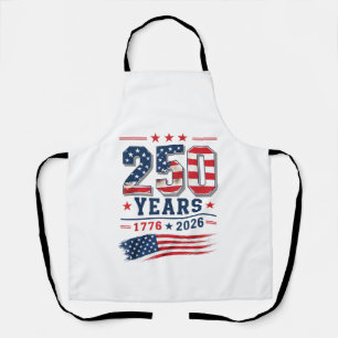 4th of July America US Flag Patriotic 250th Annive Apron