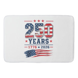 4th of July America US Flag Patriotic 250th Annive Bath Mat