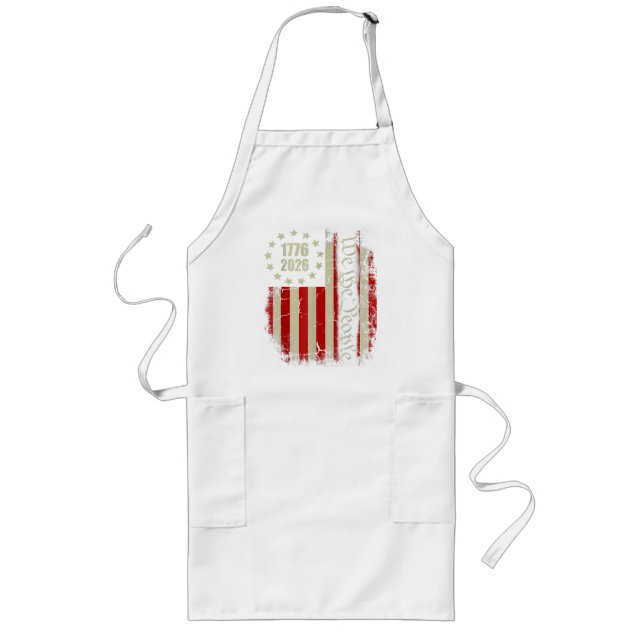 4th of July America US Flag Patriotic Long Apron (Front)