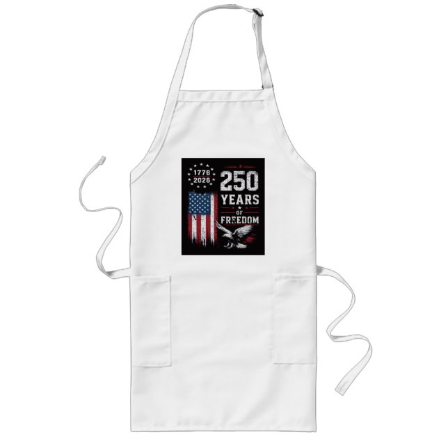 4th of July America US Flag Patriotic Long Apron (Front)