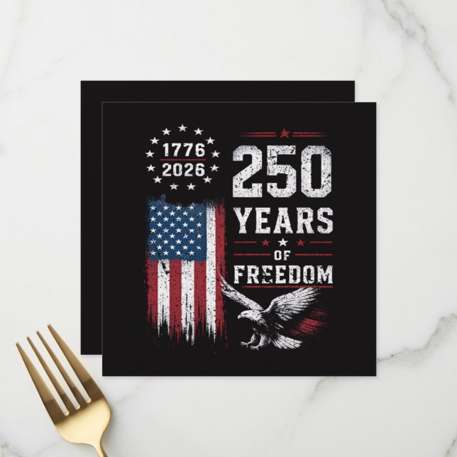 4th of July America US Flag Patriotic Menu (Front/Back In Situ)