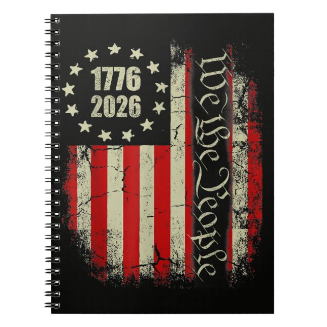 4th of July America US Flag Patriotic  Notebook (Front)