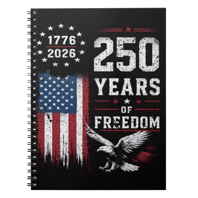 4th of July America US Flag Patriotic  Notebook (Front)