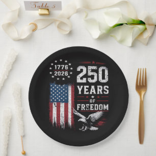 4th of July America US Flag Patriotic Paper Plate