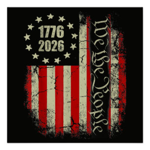 4th of July America US Flag Patriotic Poster