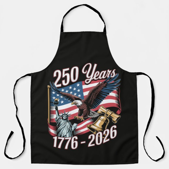 4th of July America US Patriotic Eagle Apron (Front)