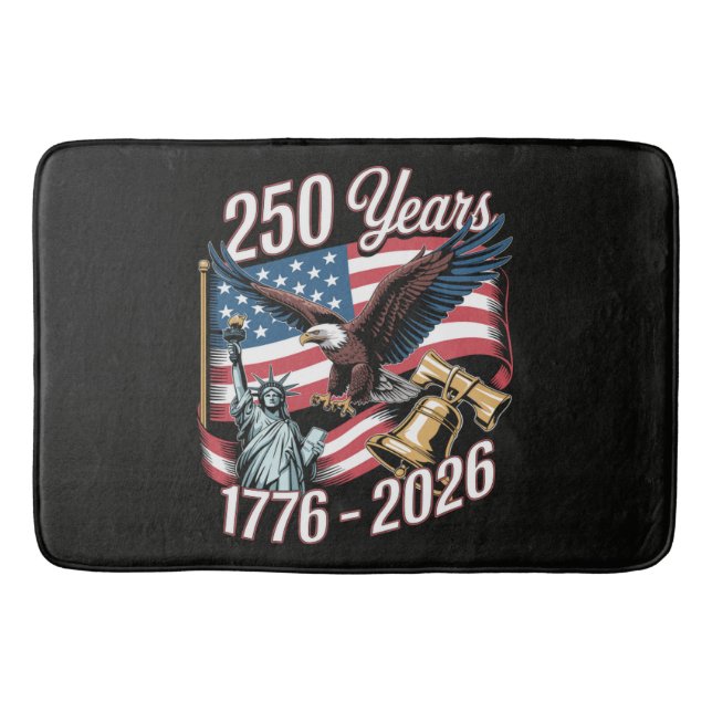 4th of July America US Patriotic Eagle Bath Mat (Front)